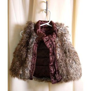GAP Toddler Size 12-18 Months Reversible Faux Fur Winter Vest NO‎ ISSUES